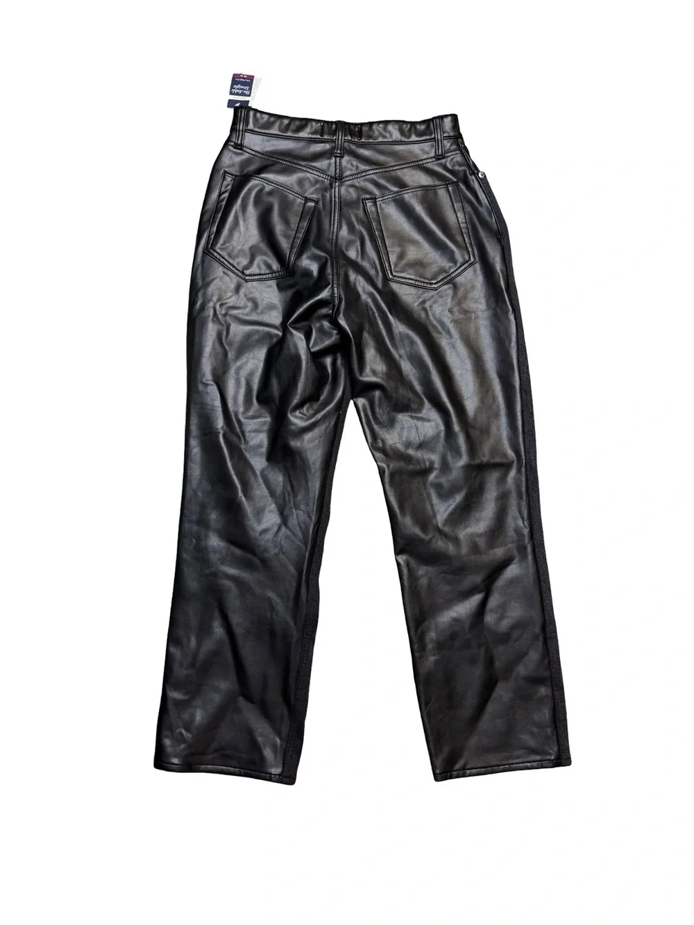 🖤NWT Abercrombie Curve‎ Love Vegan Leather Panel Ankle Straight Jeans Size 29🖤